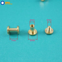 50 Set 8*7mm Solid Brass Rivet Chicago Screw for Leather Craft Belt Wallet Flat