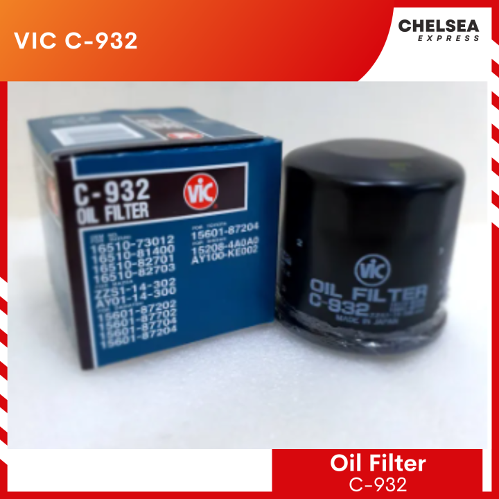 VIC C932 C-932 Oil Filter Japan for Toyota Wigo, Suzuki Alto, Celerio ...