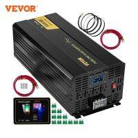 เครื่องแปลงไฟคลื่นไซน์บริสุทธิ์ VEVOR ใหม่ล่าสุด12V DC ถึง120V AC อะลูมินัมอัลลอยหน้าจอ LCD และตัวชี้วัด LED สำหรับเปิดเครื่องบดพัดลมแล็ปท็อปรับประกัน