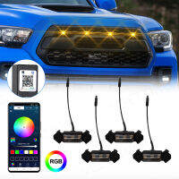 รถ Eagle Eye LED Grill Light Universal Daytime Running RGB APP ควบคุม Grille Lighting Central Grid Off Road Warning Punch Free