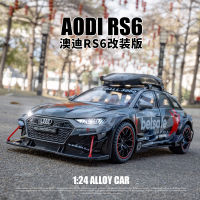 1:24ออดี้ RS6ดัดแปลงรุ่นจำลองสูง D Iecast โลหะอัลลอยรุ่นรถยนต์แสงเสียงดึงกลับคอลเลกชันเด็กของเล่นของขวัญ