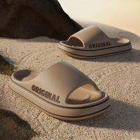 (ETX)ETXWomen Thick Sole Summer Beach Slides Bathroom Anti-Slip Slipper Soft Sandals Fashion Flip-Flops Ultra-Light Letter Shoe