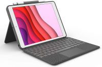 Logitech Combo Touch for iPad (7th and 8th Generation) Keyboard case with trackpad, Wireless Keyboard, and Smart Connector Technology – Graphite