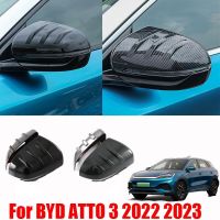 สำหรับ BYD YUAN บวกกับ3 2022 2023สติกเกอร์คาร์บอนแบล็คปีกข้างประตูผ้าคลุมกระจกมองหลังขอบป้องกันภายนอก