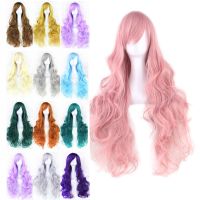 Soowee 20 Colors Wavy Long Wig Hairpiece High Temperature Fiber Synthetic Hair Pink Black Women Party Hair Cosplay Wigs