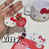 2 Pieces/pack New Sanrio Anime Melody Pompom Purin Hello Kitty Kawaii Key Holder Cute Girl Bag Pendant Soft Keychain Gift