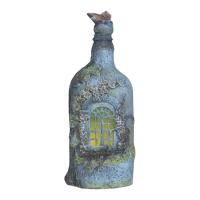 Mini Castle Figurine Wine Bottle Shape Statue Figurine Reusable Resin Outdoor Garden Statues Figurines for Home Lawn and Patio there