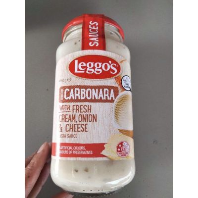 🔷New Arrival🔷 Leggos Carbonara Sauce เลกโกส์ 490 กรัม ซอสคาโบนาร่าผสมหัวหอมและชีส 490กรัม 🔷🔷