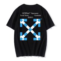 Offwhite เสื้อยืดแขนสั้น Unisex คู่แฟชั่นแบรนด์