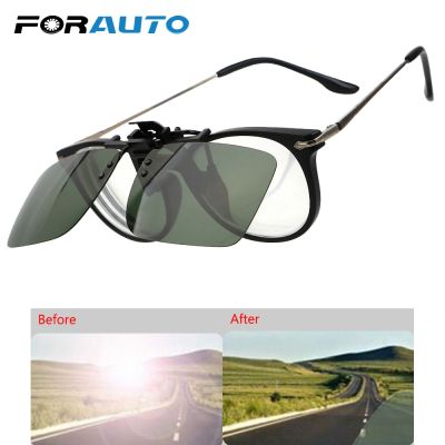 FORAUTO Driver Goggles Clip On Sunglasses Driving Night Vision Lens Polarized Sun Glasses Anti-UVA UVB Interior Accessories