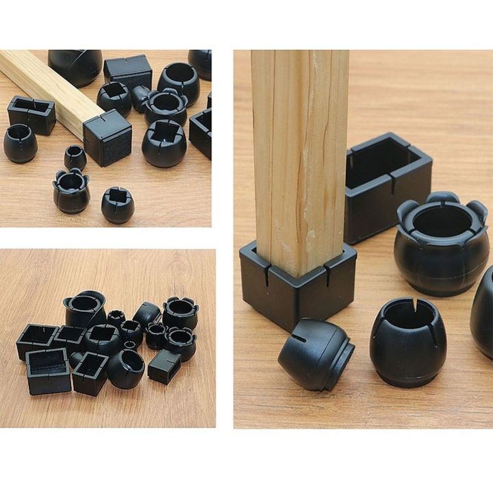 4pcs-set-chair-leg-caps-rubber-feet-protector-pads-furniture-table-covers-socks-hole-plugs-dust-cover-black-leveling-feet