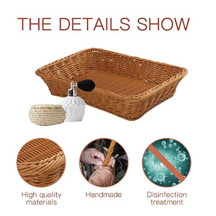 5x-wicker-storage-basket-bread-basket-bread-shop-supermarket-display-basket-woven-tabletop-food-fruit-basket-brown