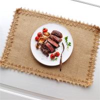 【COD】 coaster ins wind Nordic placemat cotton and linen dining table insulation pad shooting props home jute decorative mat 【QKASE】