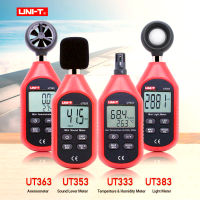 UNI-T เครื่องวัดแสงขนาดเล็กเครื่องวัดความเข้มแสงดิจิตอล UT333 UT353 UT363 UT383เครื่องวัดอุณหภูมิแบบดิจิตอลเครื่องวัดความชื้นของอากาศเครื่องวัดระดับเครื่องวัดความเร็วลม