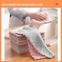 Khăn vải lau đa năng 2 mặt mềm mịn thấm nước siêu nhanh tiện lợi, khăn vải lau bếp, khăn vải lau nhà cửa