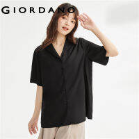 GIORDANO ผู้หญิง การตรวจจับการตก โมดอลทอเสื้อลำลองแขนสั้นคอถั่วเขียว Free Shipping 13343304