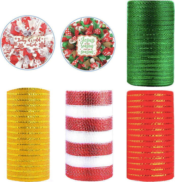 15cm Gift Wreath Xmas Roll Making Ribbon Decoration Mesh Christmas ...