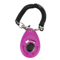 Purple Dogs Trainer Aid Tool Adjustable Wrist Strap Pet Cat Dog Training Clicker Click Sound Key Chain 1 Pcs