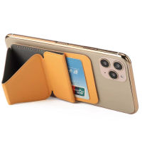 กระเป๋าสตางค์ใส่บัตรสล็อตหลังดูดซับแท่งหนังสำหรับ iPhone 12 13 14 ProMax 14Plus ช่องใส่การ์ดใส่บัตรพร้อมขาตั้งสำหรับ Samsung XIAOMI VIVO OPPO HUAWEI HUAWEI HUAWEI