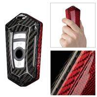 ทีคาร์บอน เคสกุญแจ ทรงใหม่ บีเอ็ม หน้าดำหลังแดง ตัวตรง new model Carbon Fiber Red Black Key Fob Case Cover For BMW 1 2 3 4 5 6 7 Series X3 X5