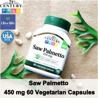 สารสกัดซอว์ปาลเมตโต้ Saw Palmetto 450 mg 60 Vegetarian Capsules - 21st Century