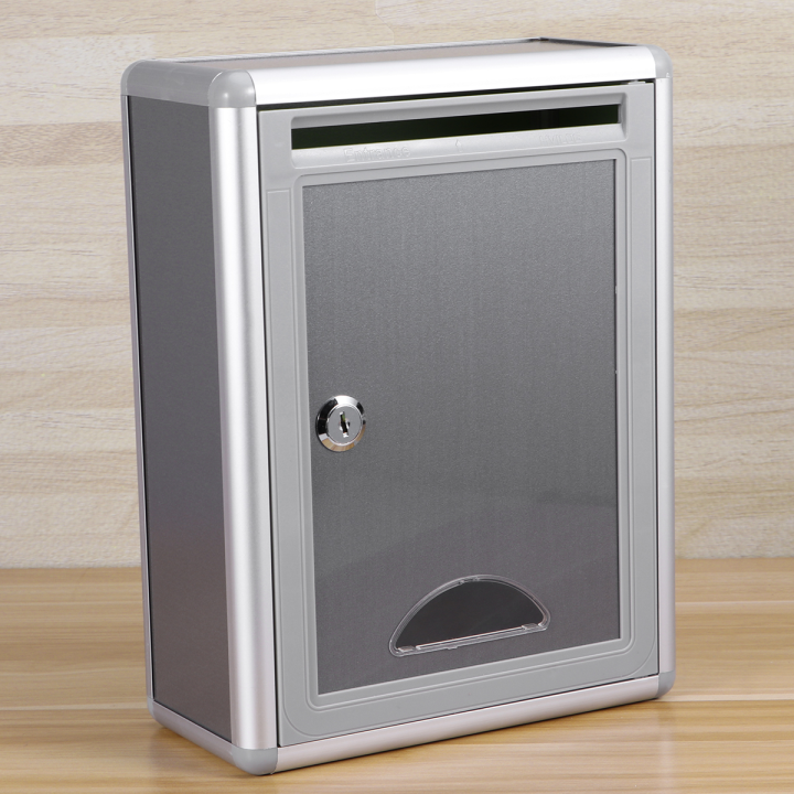 กล่องจดหมายที่ล็อคได้-อลูมิเนียมอัลลอยด์โพสต์กล่อง-wall-mount-mail-เหล็กผู้ถือจดหมายการจัดเก็บการรักษาความปลอดภัยกลางแจ้งล็อคกล่องจดหมายบ้านระเบียงสวน-decor