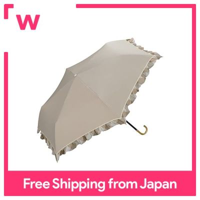 Wpc.parasol,Shading Bias Check Frill Mini Beige ร่มแบบพับ,50ซม.,ม่านบังแดด,ตัด UV,100% ด้ามจับทอง,ทันสมัย,น่ารักผู้หญิง801-15391-102