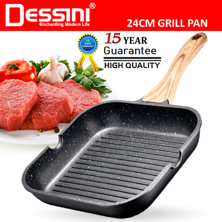 DESSINI ITALY 24CM Marble Stone Grill Steak Frying Pan Induction Non