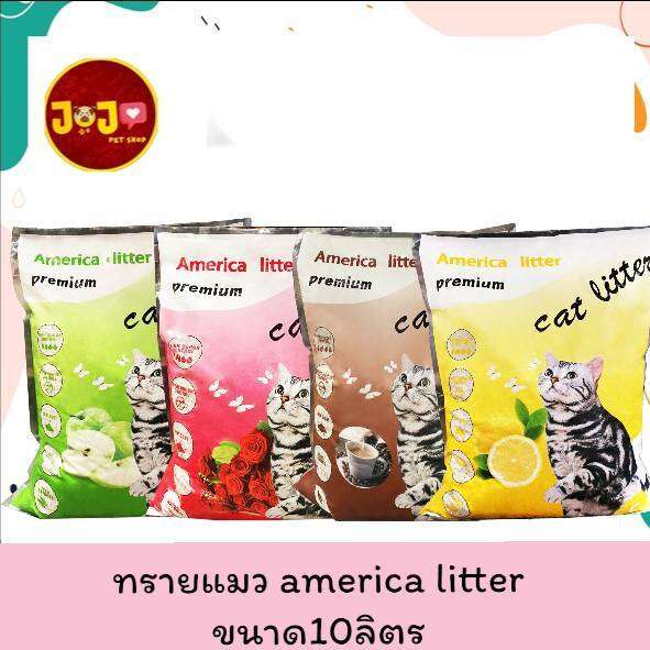 America Litter 10 ลิตร ทรายแมว พรีเมี่ยม ดูดกลิ่นดี จับเป็นก้อน ตักง่าย
