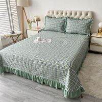 【Ready】? gh-end an sle lace ilted bed unprted ilted thickened bed washed n mi -slip -runng bed