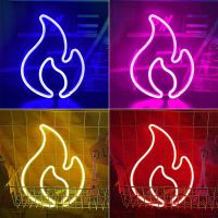 Flame Neon Sign Red and Yellow Flame Neon Light Flame Led Light Sign for Kids Baby Room Wedding Party Wall Decor Hanging Light