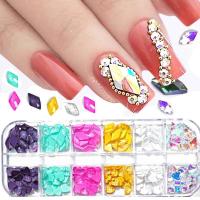 PUPUDAN ผู้หญิงหญิงสาว Rhinestone เครื่องประดับเพชร DIY เล็บพลอยเทียมเล็บอัญมณีทำเล็บ3D ตกแต่งศิลปะเล็บ