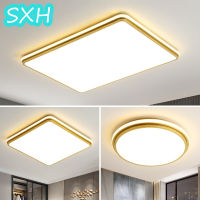 SXH โคมไฟห้องนอนห้องนอนโคมไฟหลักห้องนั่งเล่นที่เรียบง่ายสร้างสรรค์ไฟเพดานกลม Led สี่เหลี่ยม