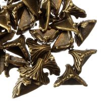 ▦ New Arrival 30PCs 19mm x 11mm Antique Bronze Pattern Carved Box Desk Box Edge 30 X Box Corner Foot Protector