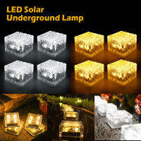 4ชิ้นไฟอิฐพลังงานแสงอาทิตย์ LED กลางแจ้งน้ำแข็งก้อนไฟเปิด/ปิดอัตโนมัติโคมไฟรูบิกสี่เหลี่ยมจัตุรัสพลังงานแสงอาทิตย์สำหรับลานบันไดลานน้ำแข็งก้อนโคมไฟรูบิกสี่เหลี่ยมจัตุรัสพลังงานแสงอาทิตย์ IP68ไฟฝังกันน้ำ