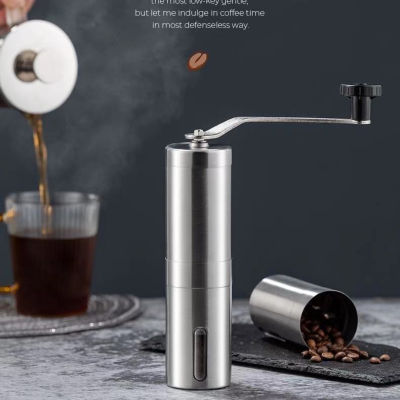 เครื่องบดกาแฟมือสแตนเลส อุปกรณ์บด สแตนเลส สำหรับ เมล็ดบดกาแฟสด Stainless steel hand coffee grinder Simpler