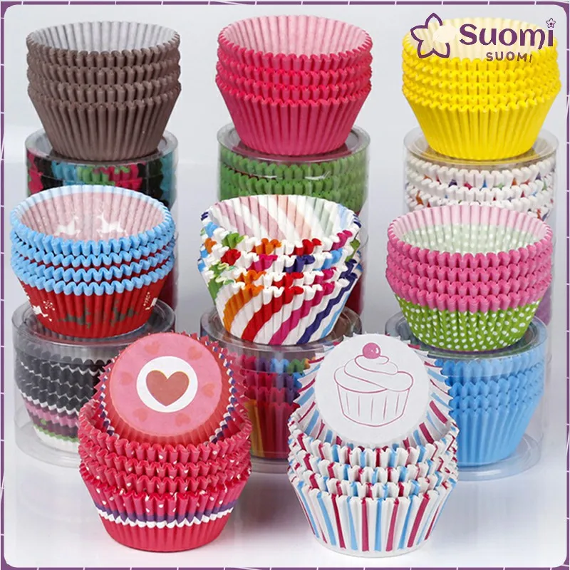 100PCS Molds PET Paper Cupcake Liners Wrappers Baking Cups Muffin Dessert  Cookie 
