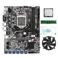 B75 BTC Mining Motherboard with G530/G630 CPU+8G DDR3 RAM+Fan+Thermal Grease+Screwdriver 12 USB3.0 Slot LGA1155 SATA3.0