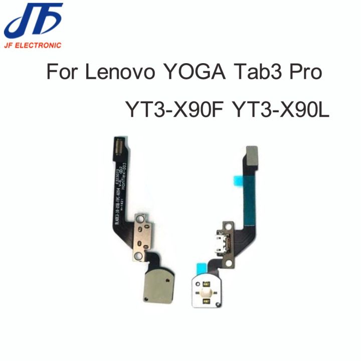 อะไหล่สำหรับ Lenovo Yoga Tab 3 Pro Yt3-x90f Yt3-X90l ปุ่มเปิด/ปิดไอโฟนที่ชาร์จยูเอสบีที่ชาร์จแผงวงจรหัวต่อพอร์ตสายเคเบิลงอได้10ชิ้น