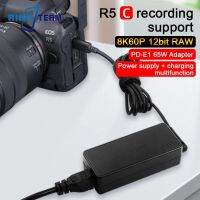 อะแดปเตอร์แปลงไฟกระแสสลับ USB-C TYPE-C 65วัตต์ PD-E1สำหรับ Canon EOS R6 R5 R5C RP G5 X Mark II G7 X Mark III สำหรับกล้อง Ricoh GR IIx