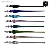 ► 1Pcs Vintage Glass Dip Dipping Pen Filling Ink Signature Calligraphy Fountain Pens Handmade Glass Dip Pen Art Painting Supplies