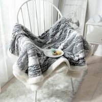 Blanket Coral Wool Office Winter Sofa Cover Decorative Bedspread on The Bed Lunch Break Quilt Home Decor