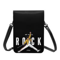 Freddie Mercury Logo Shoulder Bag Music Business Woman Mobile Phone Bag Bulk Aesthetic Leather Bags