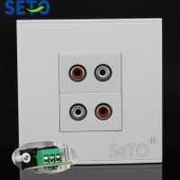 SeTo 86 Type Double Ports Red &amp; White Audio Video Panel Wall Plate Socket Keystone Faceplate