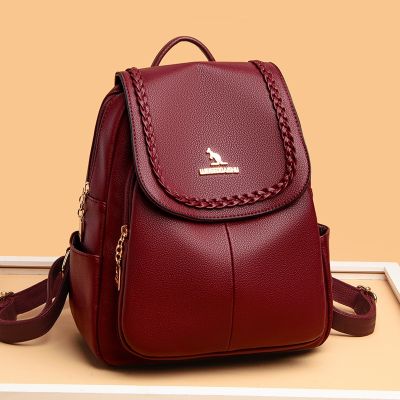 【December】 of soft leather backpack contracted workers commuting bag mass leisure travel cross-border fashion female