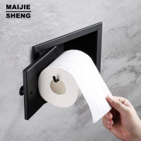 Recessed Matte Black Recessed Toilet Paper Roll Holder  Stainless Steel Tissue Paper Holder Storage Box for Bathroom  Kitchen Toilet Roll Holders