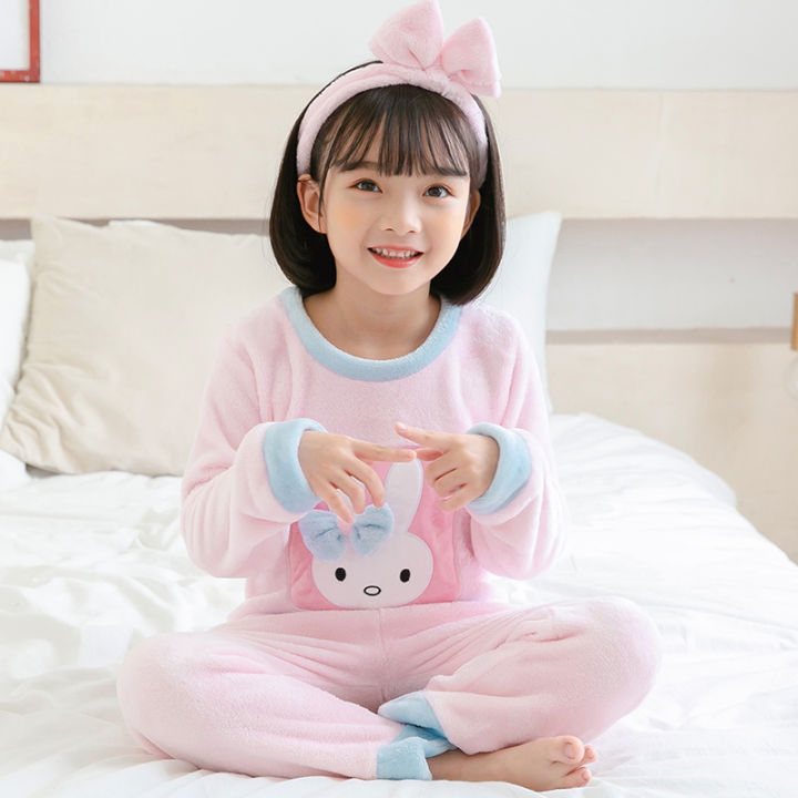 3-12-year-wear-big-girl-winter-long-sleeve-flannel-pajamas-sets-cute-print-girl-sleepwear-set-kid-home-wear-childrens-day-gifts