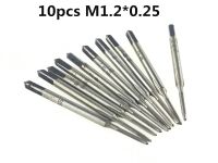 10pcs M1.2 * 0.25 เครื่องสกรูแตะ HSS H2 ตรงร่องสกรูเกลียวเมตริกปลั๊กมือแตะเจาะ