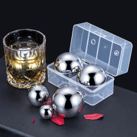 38mm 55mm Sphere Whiskey Stone Stainless Steel Rock Tasting Wine Beer Ice Stone Bar Christmas Gift Quickly Cooler