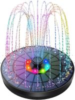 ❒ 16CM LED Solar Water Fountain Pump With 6 Nozzles Floating Pool Fountains for Bird Bath Garden Fish Tank Outdoor Pool and Pond